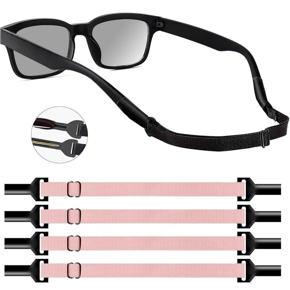 EBJDE 8 Pack Adjustable Pink Glasses Strap No Tail Sport Eyewear Lanyard Holder